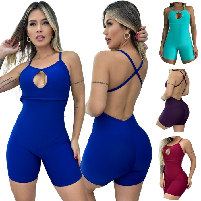 Macaquinho de Academia Fitness Shortinho Esporte Liso