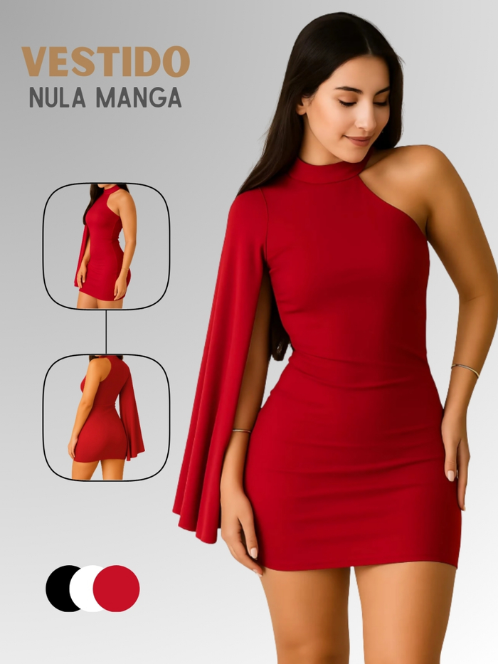 Vestido Curto Nula Manga Lateral Moda Gringa Suplex Premium Paty Show