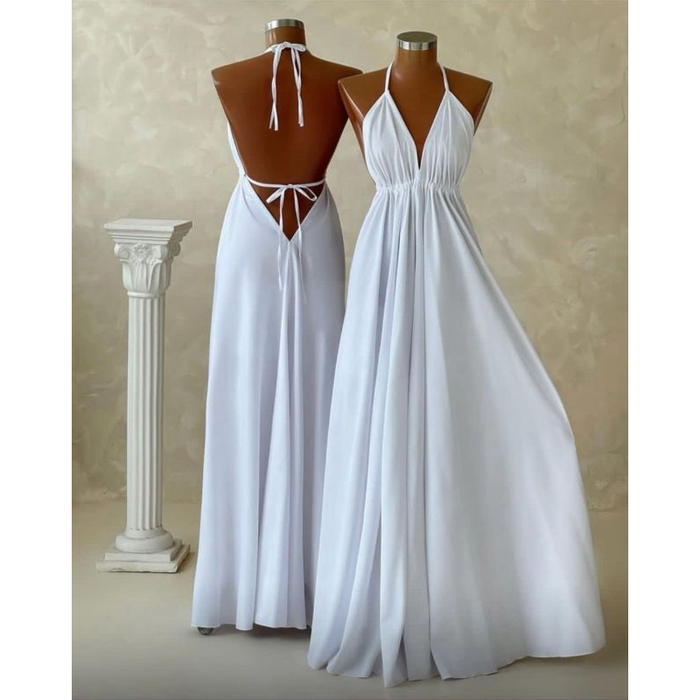 Vestido longo decote indiano costas nua