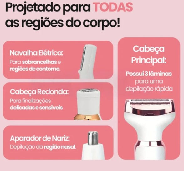 Depilador Elétrico 4 em 1 Epilux | Depilação Perfeita